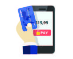 Payment with Card Online vector