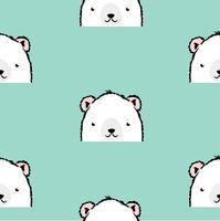 Lindo patrón de oso polar blanco vector