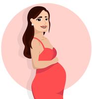 Pregnant Woman Smiling vector