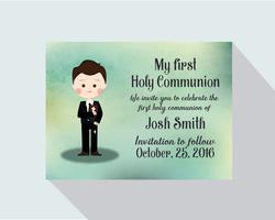 My First Holy Communion Card vector