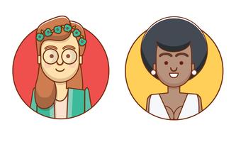 Female Icons Characters vector