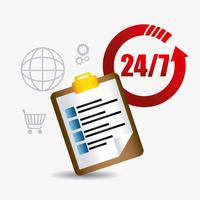 Web 2.0 Customer service design elements 24-7 vector