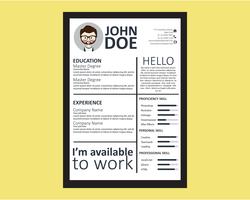 Avatar Resume Template vector