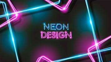 Abstract Glowing Neon Black Background Design vector