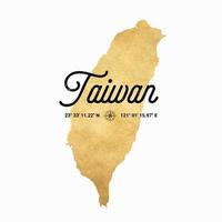 Vector Gold Silhouette Map Of Taiwan