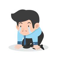 businessman crying sad  vector