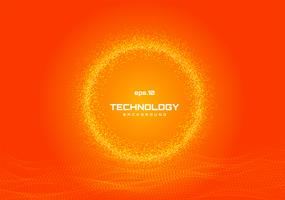 Abstract yellow glowing circle on orange background vector