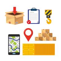 Set of delivery and online shipping elements  vector