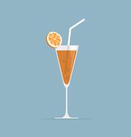 Glass with orange juice  vector