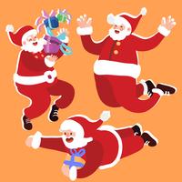 conjunto de ilustración de santa claus vector