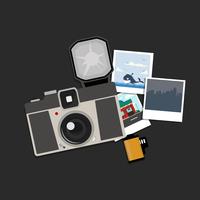 Camera with photos and Film roll vector