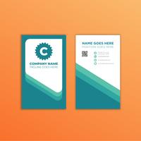 Vertical Green Business Card Template vector