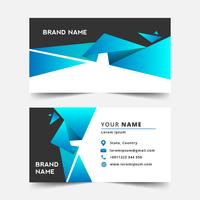 Blue Geometric business card template vector