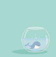 Whale spray of fishbowl vector