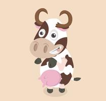 Funny cartoon cow design vector