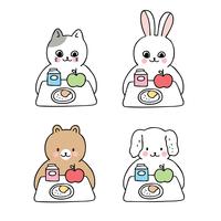 animals at lunch time  vector