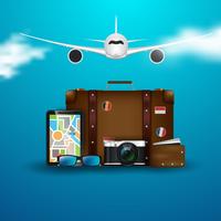 Traveling on Airplane  vector