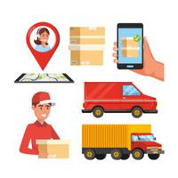 Set of delivery service objects  vector