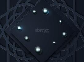 Dark abstract background with black overlap layers vector