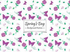 Spring seamless pattern with purple flowers  vector