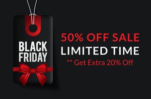 Black Friday sale black tag vector