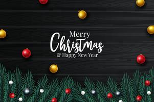 Merry Christmas and Happy New Year 2020 greeting card  vector