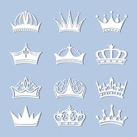 Collection of Vintage Crowns   vector