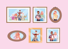 Wall of Happy Family Picture Memories vector