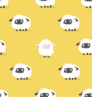 white sheep and black sheep pattern vector