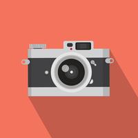  vintage camera  with long shadow vector