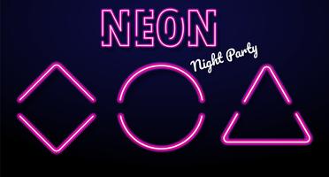 Colorful neon light message boxes that illuminate at night parties. vector