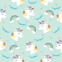 Unicorn head with rainbows in color pastel pattern vector