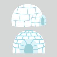 Igloos ice house in flat design  vector
