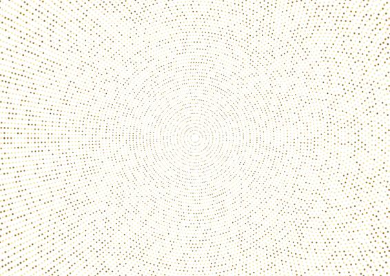Abstract golden halftone glittering effect with dot radial pattern