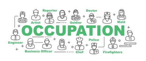 occupation banner with line icons vector