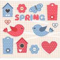 Spring, scrapbook elements vector