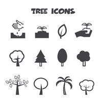 símbolo de los iconos del árbol vector