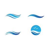 Conjunto de símbolo e icono de onda de agua vector