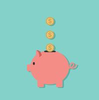 Piggy Bank with coins vector