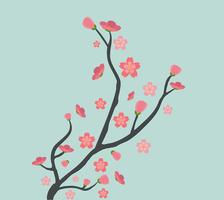 Cute cherry tree background vector
