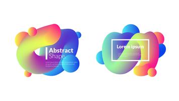 Modern gradient bubble blob template set vector