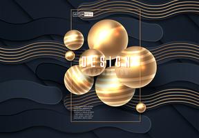 Abstract black and gold background  vector