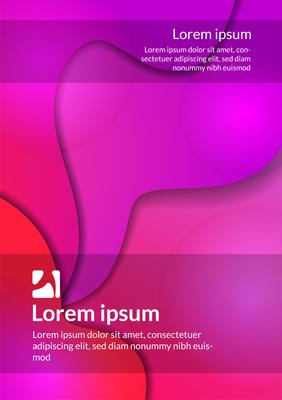 A4 gradient magenta modern wave paper cutout