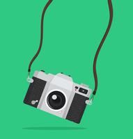 Photography hanging vintage camera  vector