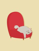 cat sleep on sofa vector