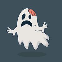 ghost with brain  vector