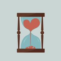 hourglass with heart vector