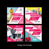 Pink Fashion Media Post Collection vector