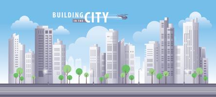 Building in the City Blue Sky  vector