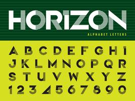 Horizontal Line  Alphabet Letters and numbers vector
